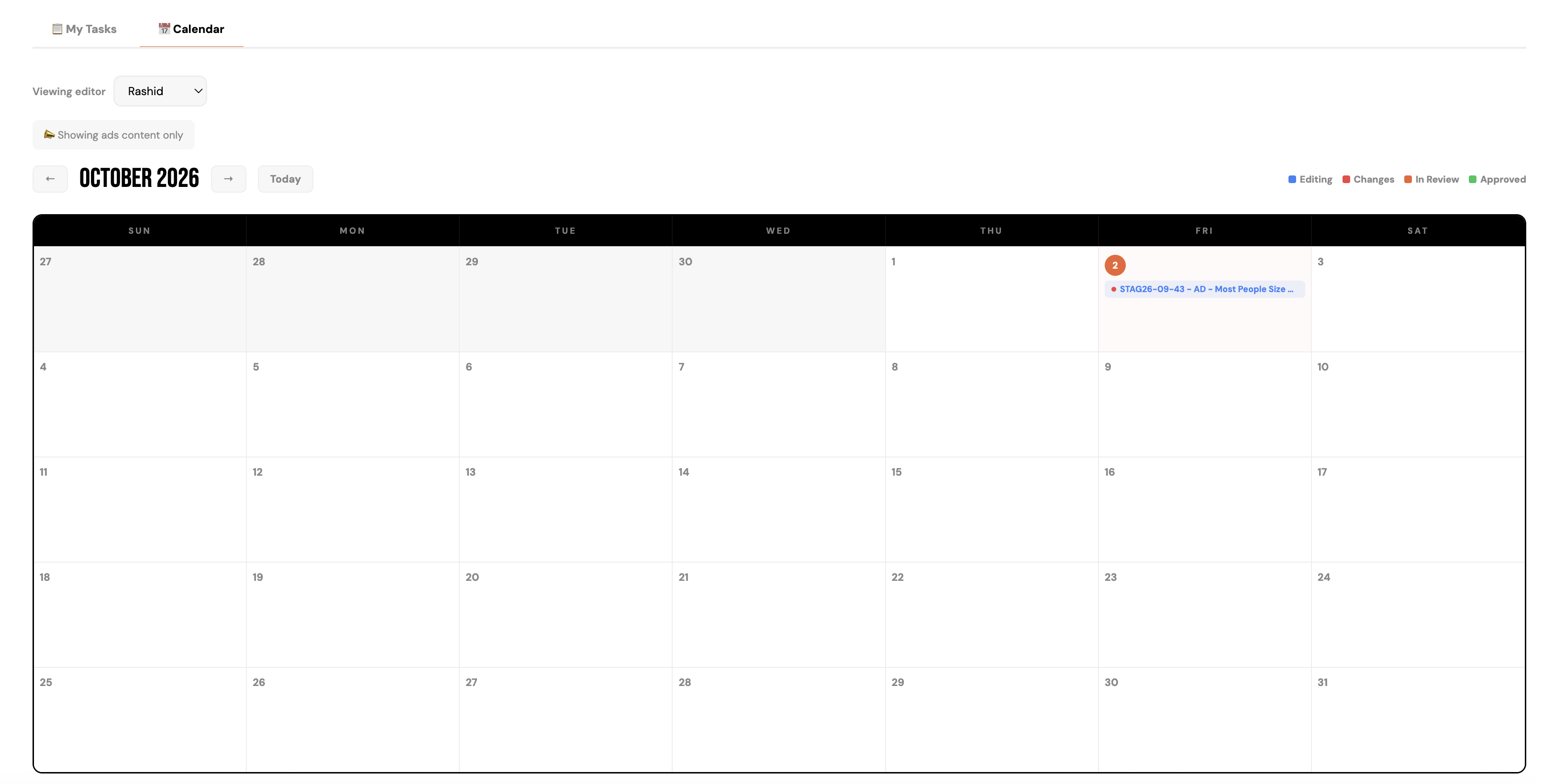 Calendar view